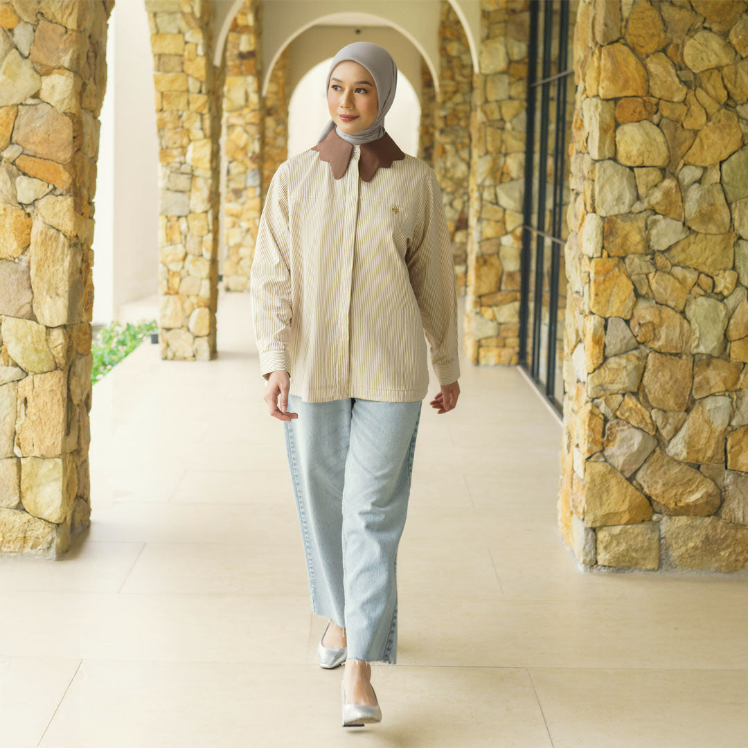 Raniza Top Stripe Khaki