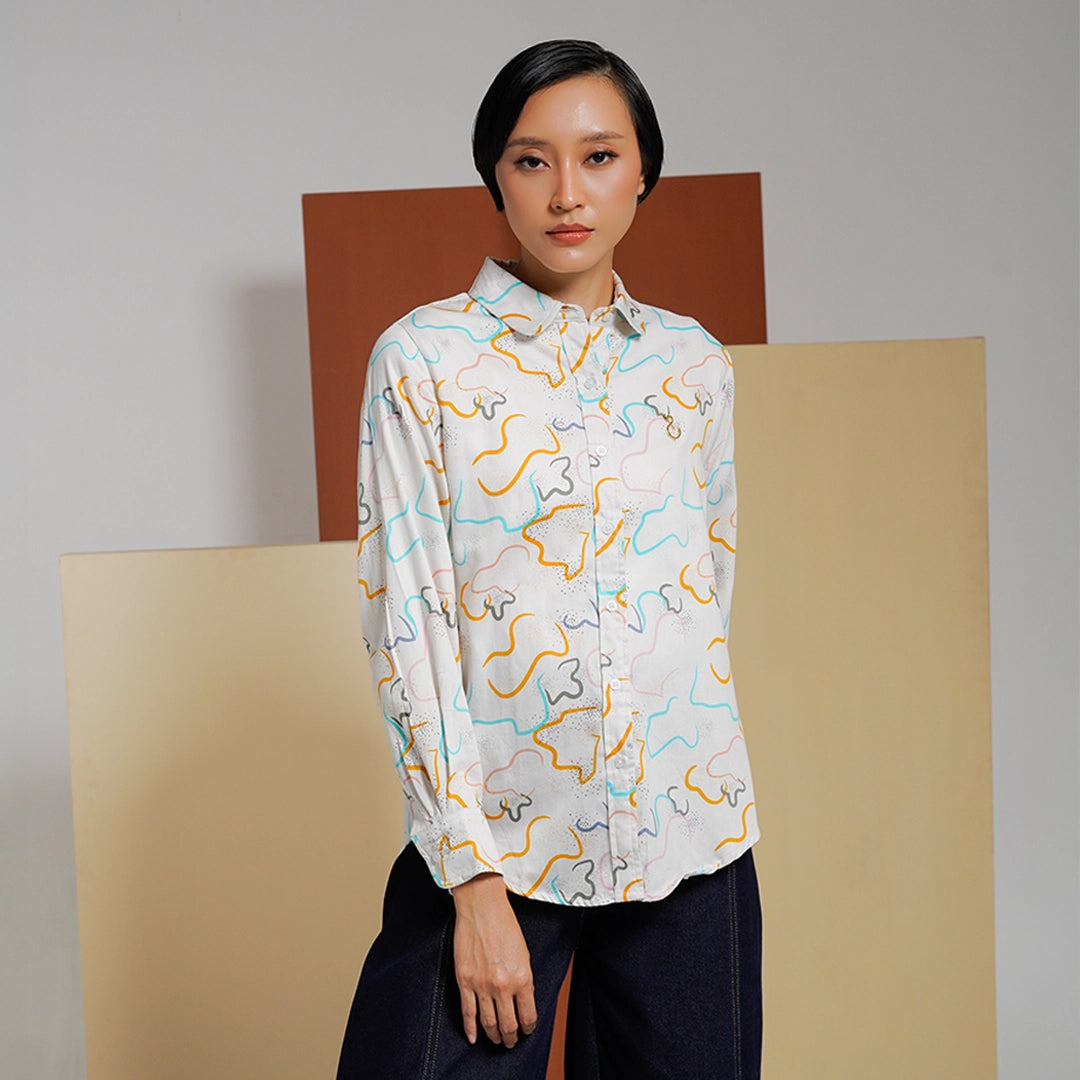 Athaya Top Flower White