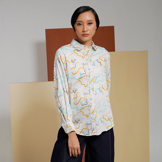 Athaya Top Flower White