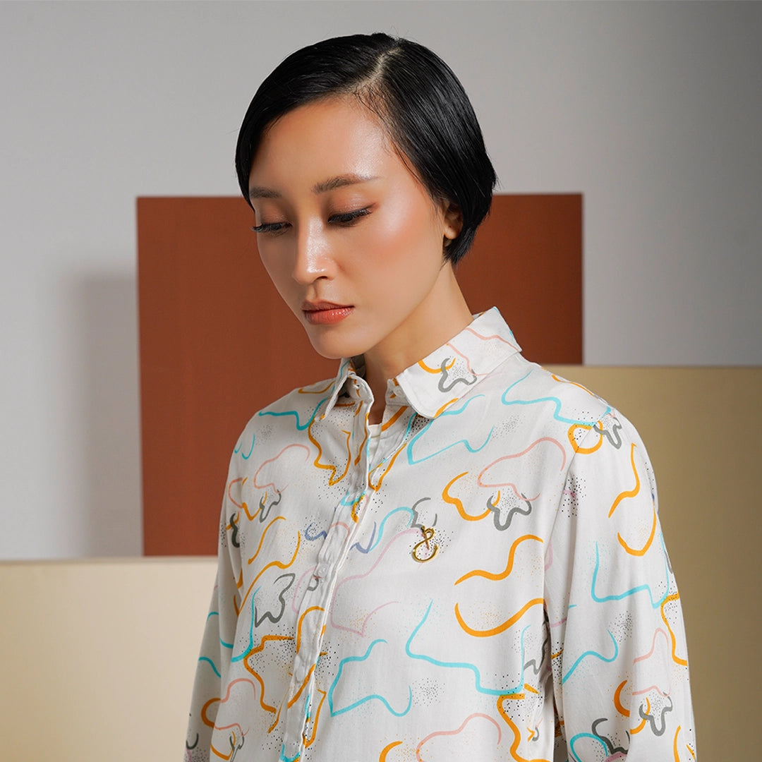 Athaya Top Flower White