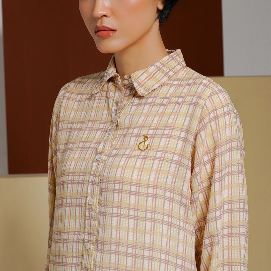 Athaya Top Plaid Creme