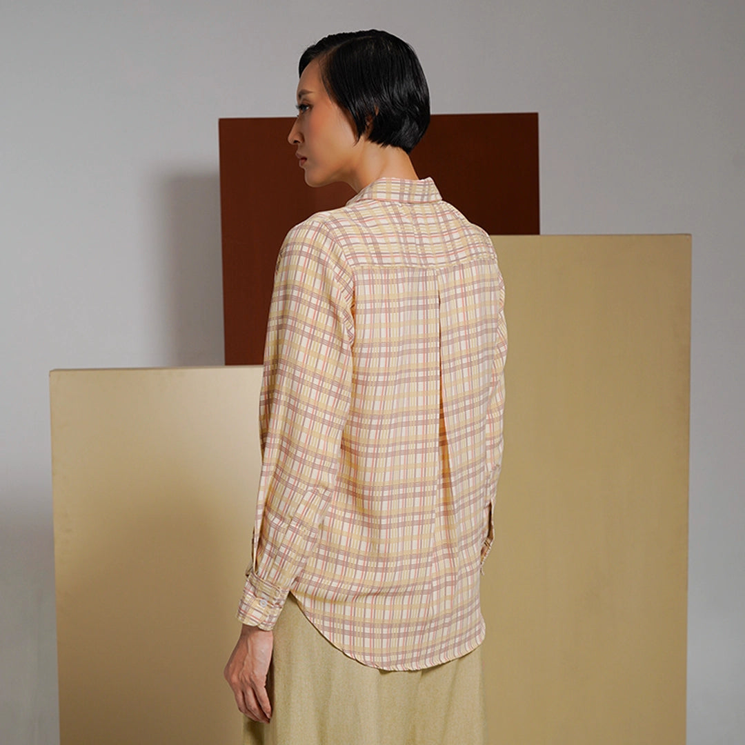 Athaya Top Plaid Creme