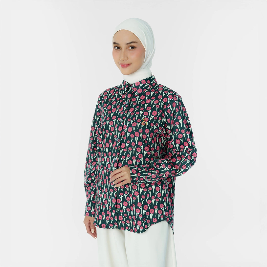 Athaya Top Poppies Green