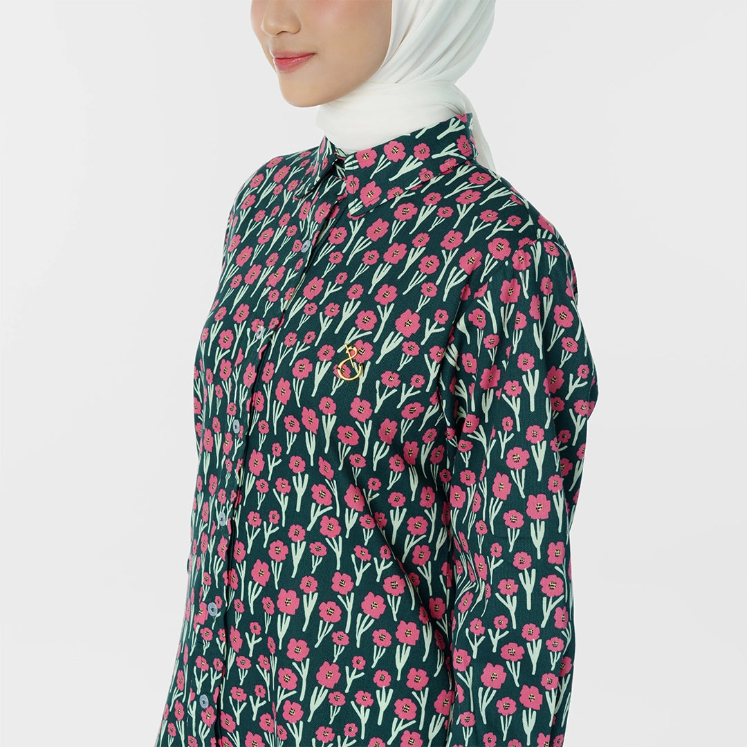 Athaya Top Poppies Green