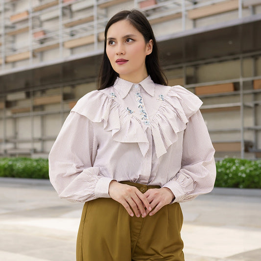 Bria Top Stripe Khaki