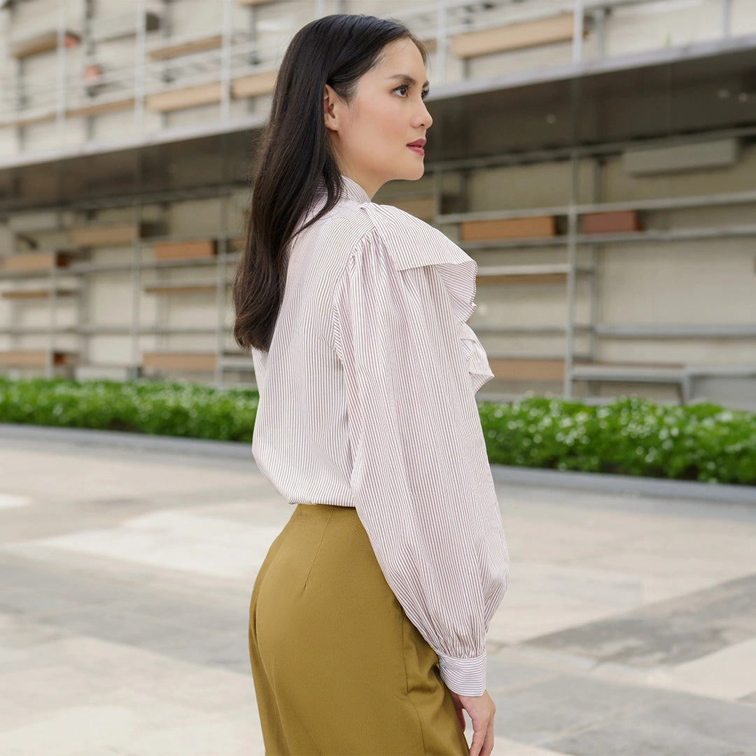 Bria Top Stripe Khaki