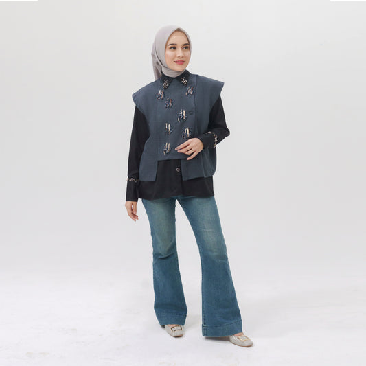 Elvara Vest Dark Grey