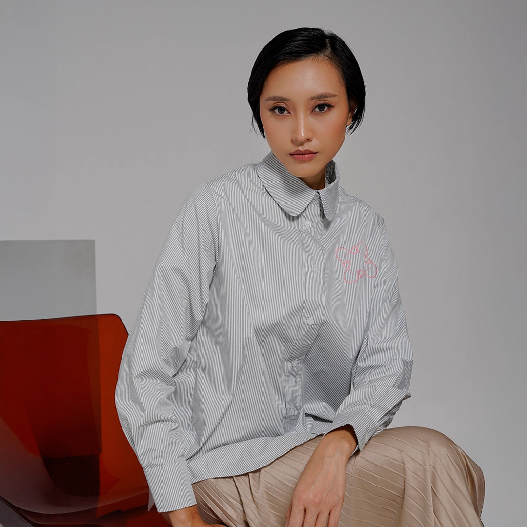 Finqya Top Stripe Quiet Grey