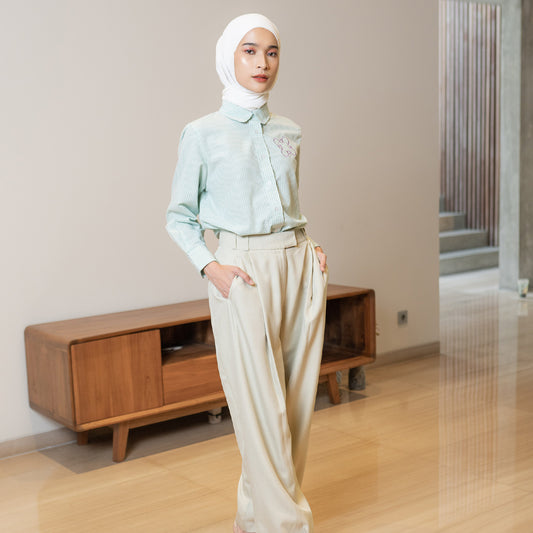 Finqya Top Gingham Lichen