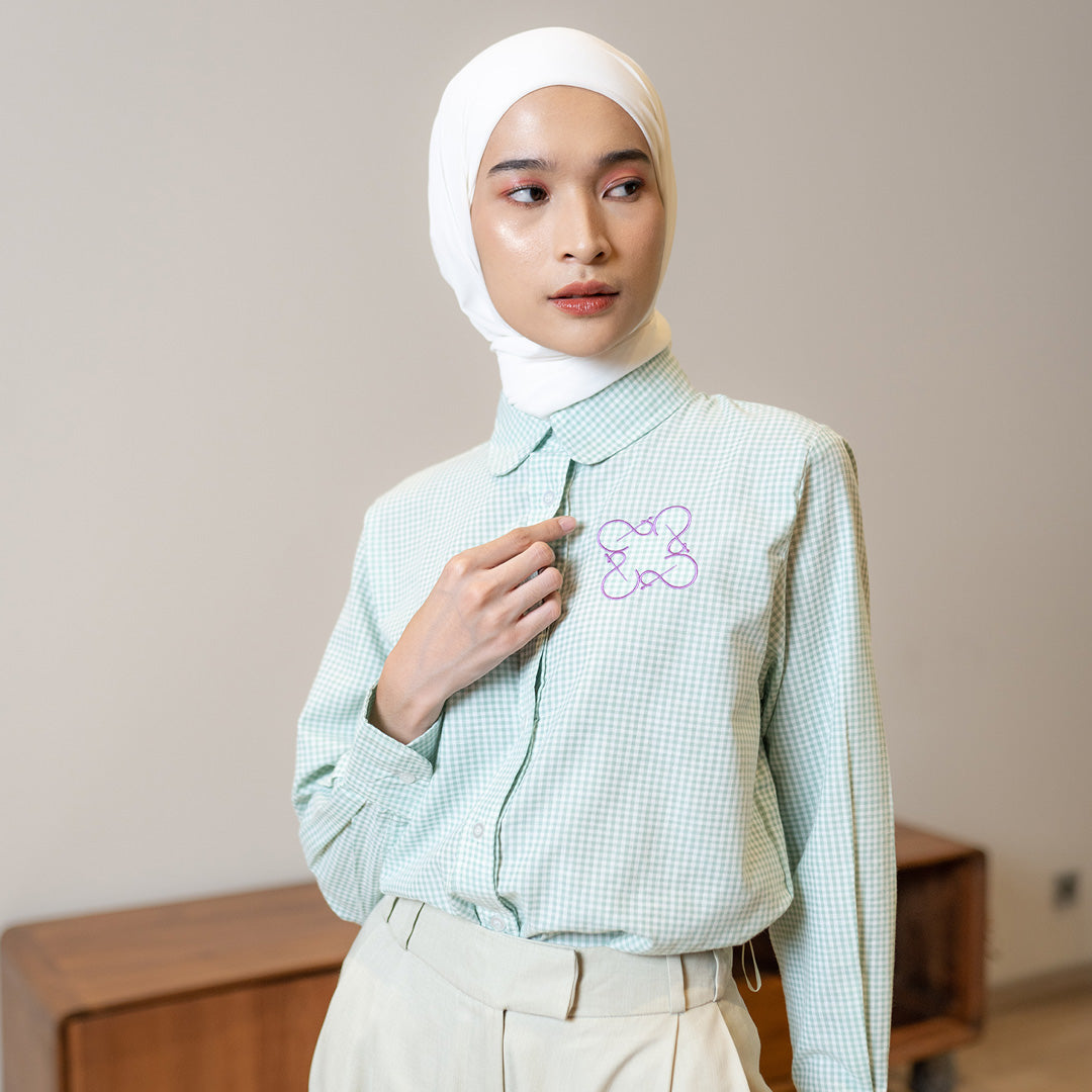 Finqya Top Gingham Lichen