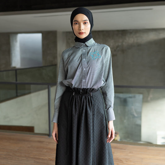 Finqya Top Gingham Raven