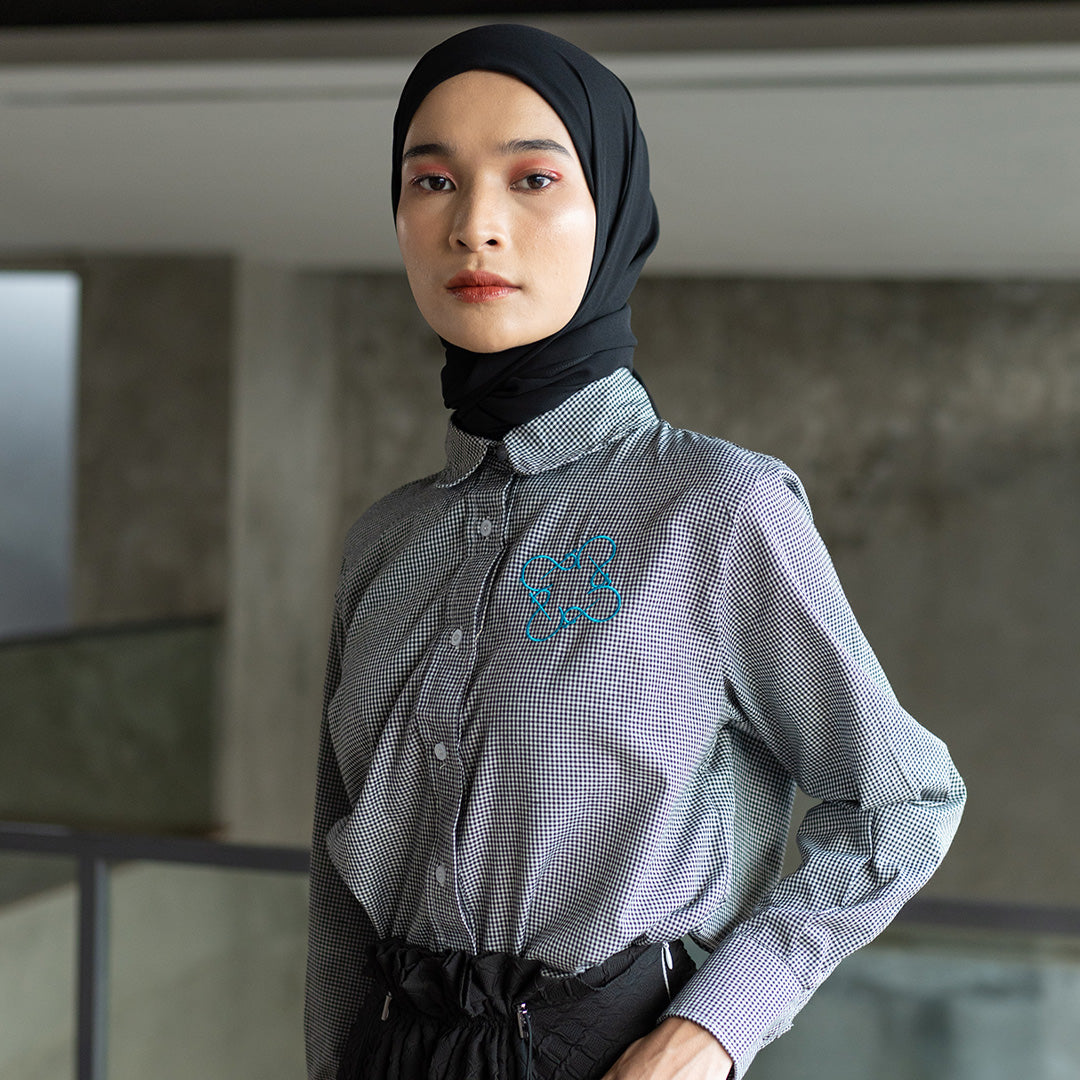 Finqya Top Gingham Raven