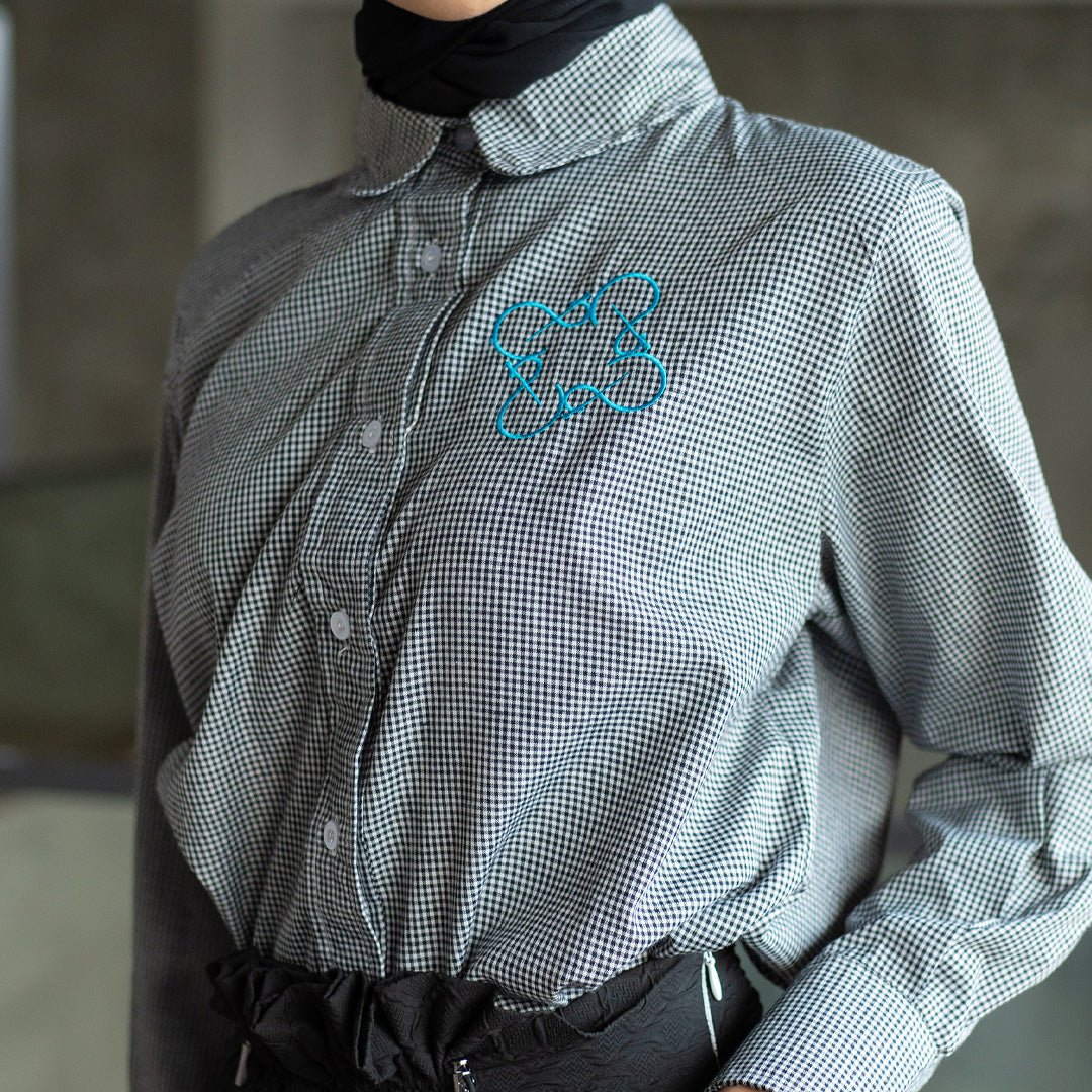 Finqya Top Gingham Raven