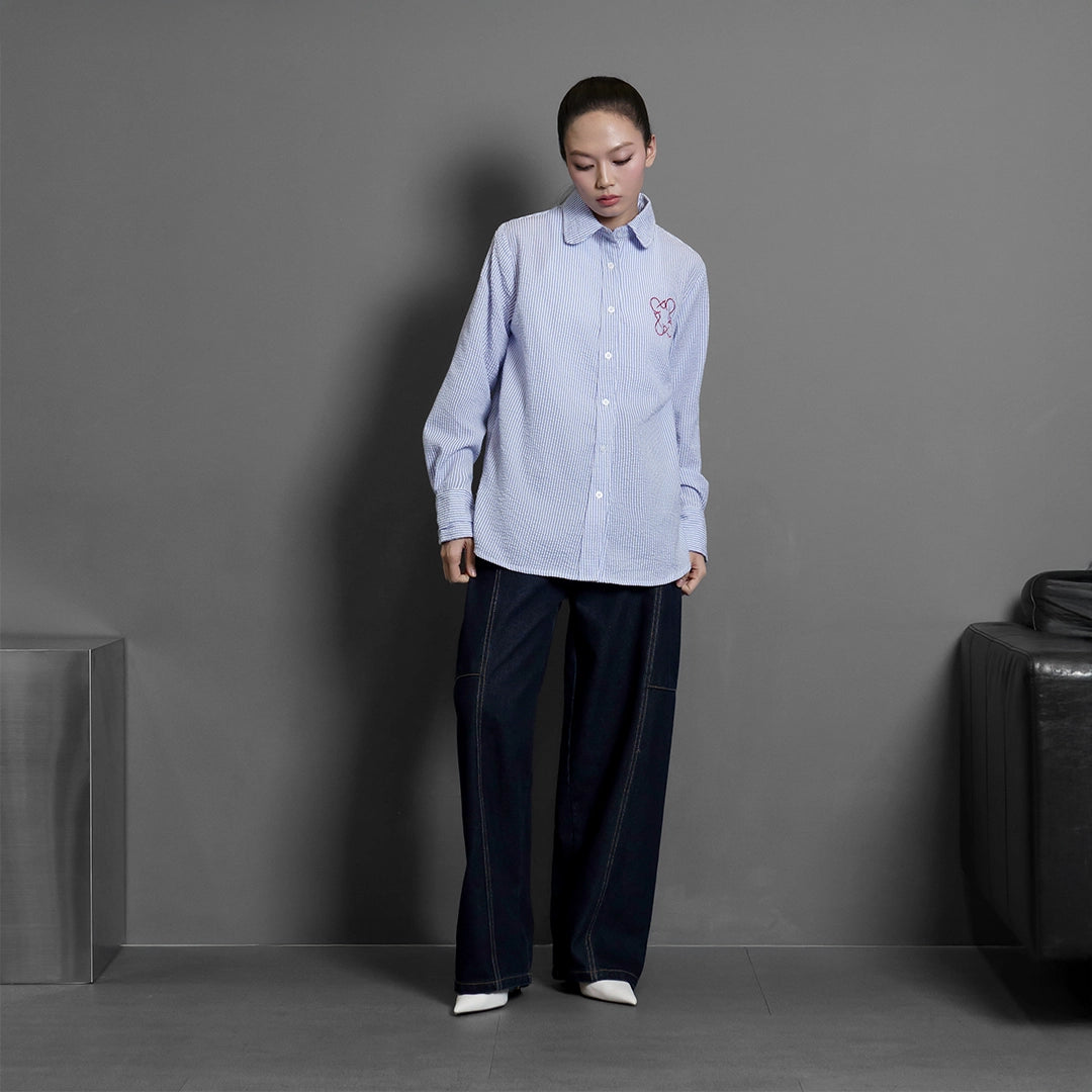 Finqya Top Stripe Vista Blue