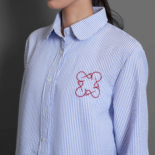 Finqya Top Stripe Vista Blue