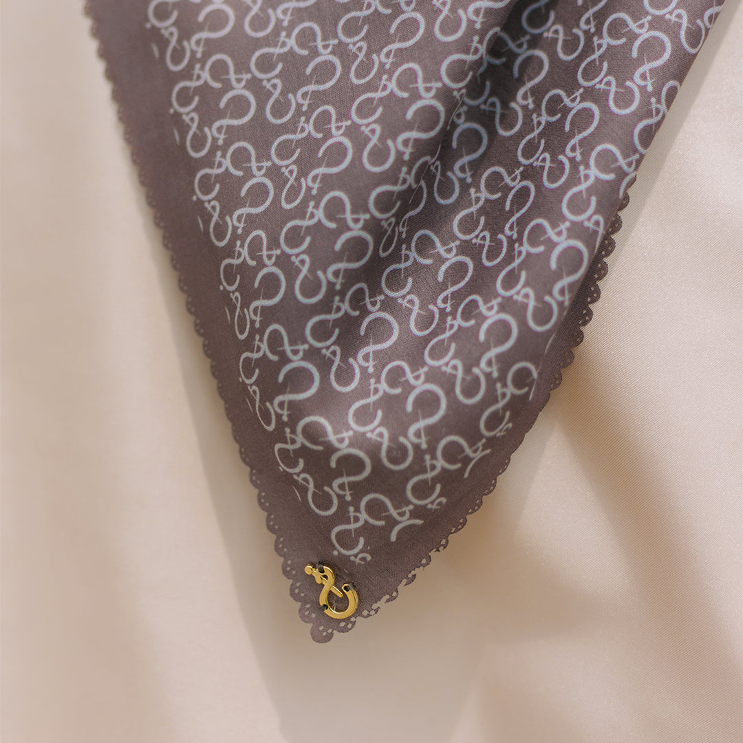 Monogram Scarf Deep Taupe