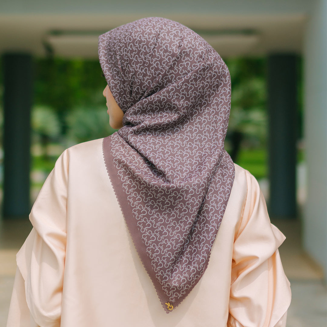 Monogram Scarf Deep Taupe