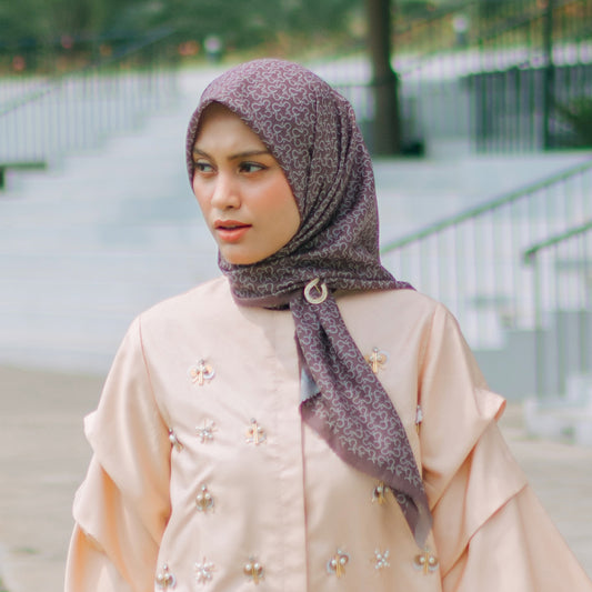 Monogram Scarf Deep Taupe