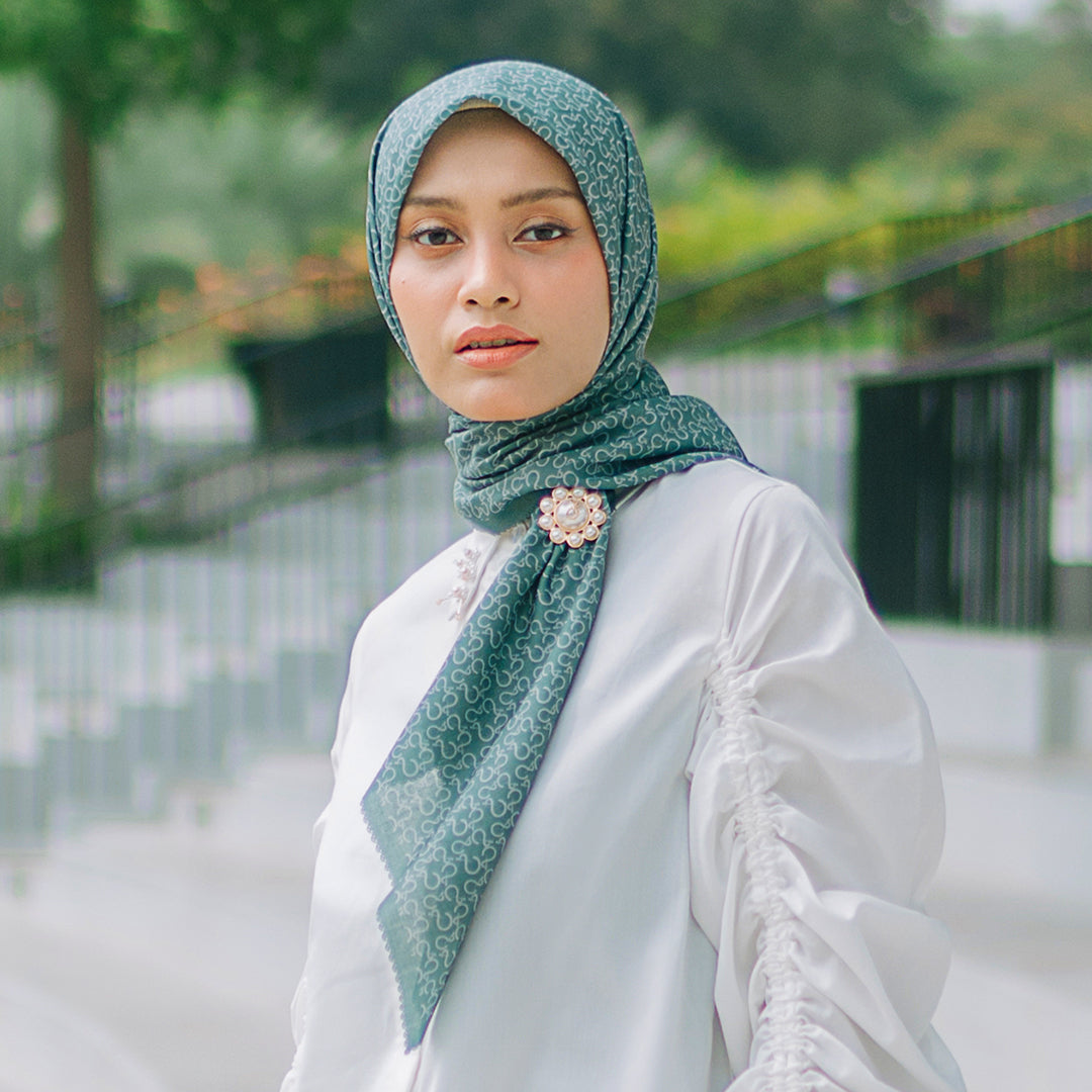 Monogram Scarf Duck Green