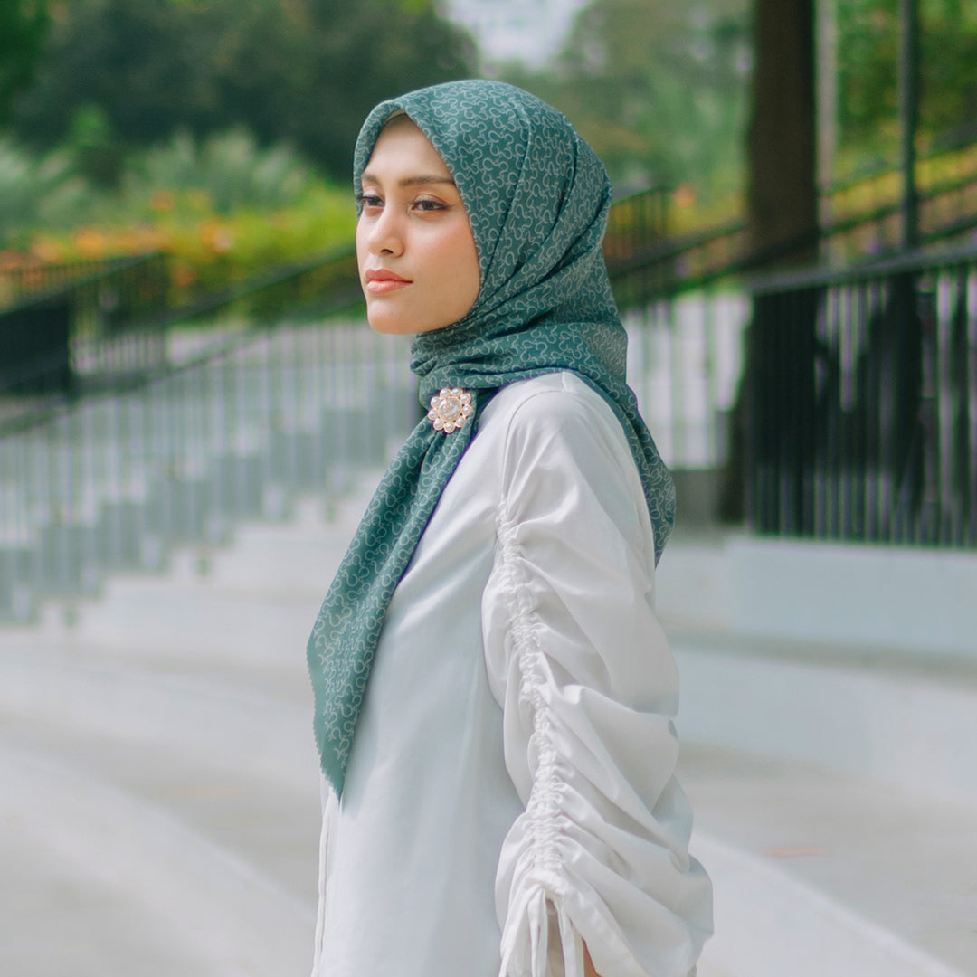 Monogram Scarf Duck Green