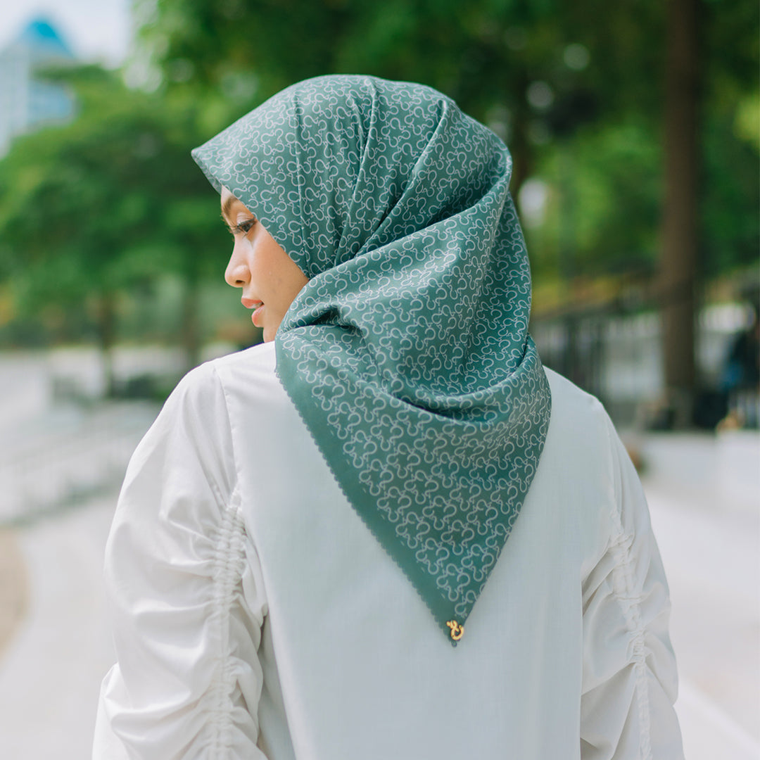 Monogram Scarf Duck Green