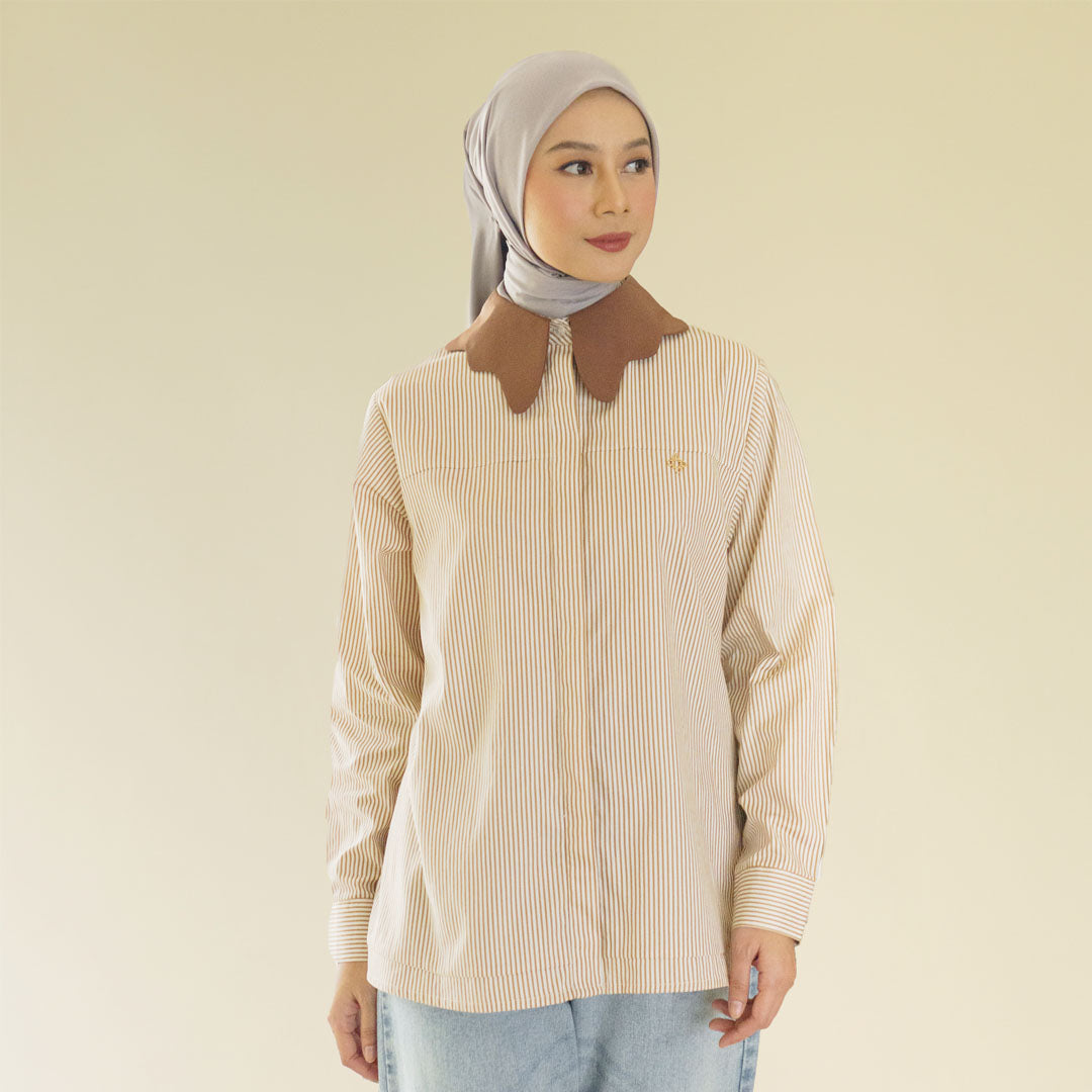 Raniza Top Stripe Khaki