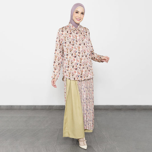 Liva Top Taupe Flower