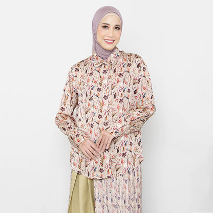 Liva Top Taupe Flower
