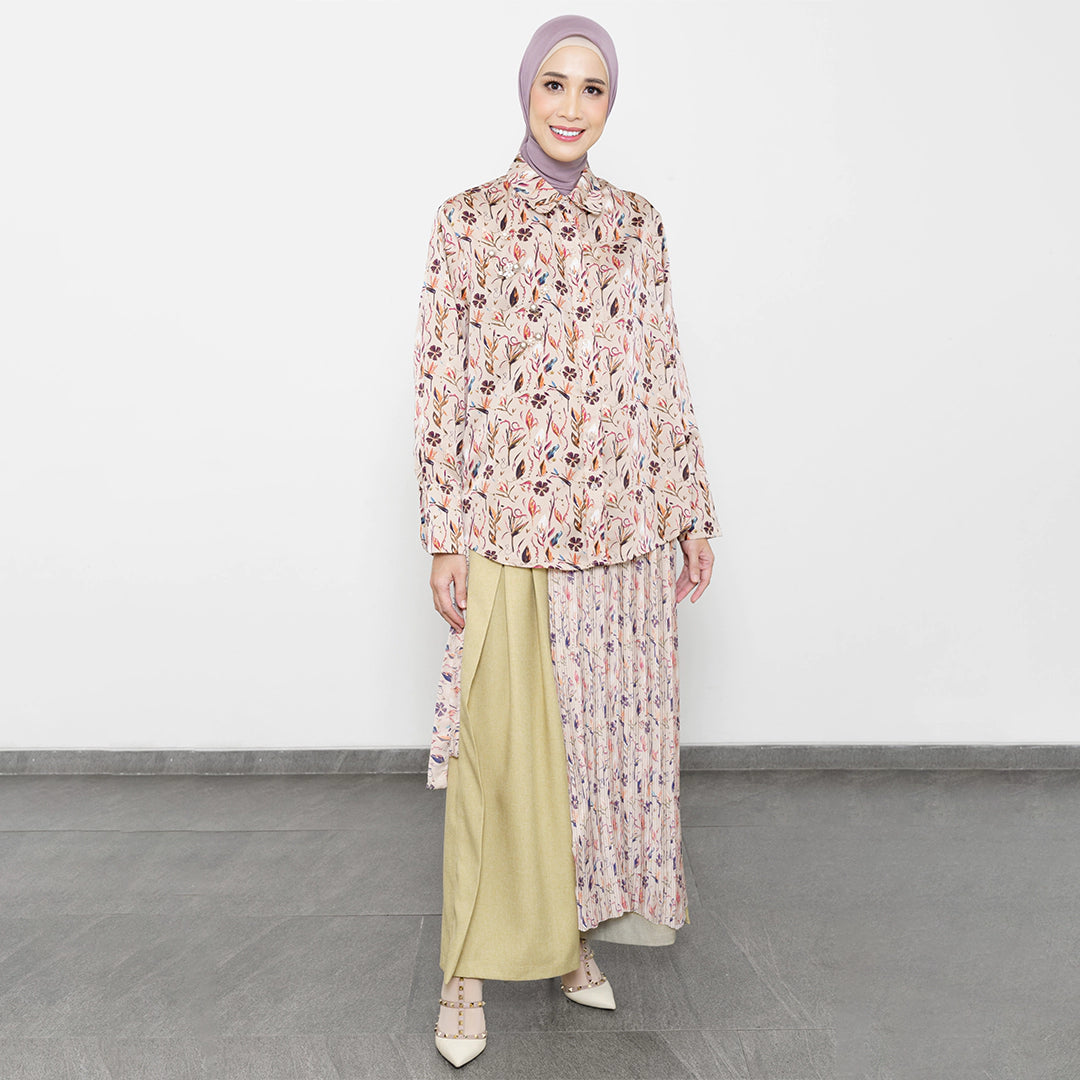 Liva Top Taupe Flower