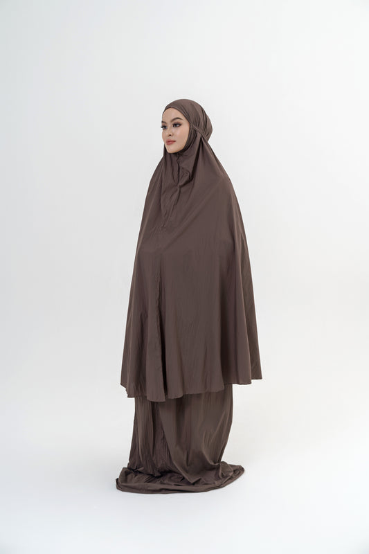Glennys Mukena Prayer Set Dark Brown