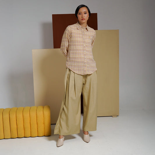Athaya Top Plaid Creme