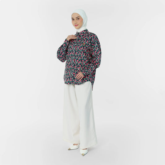 Athaya Top Poppies Green