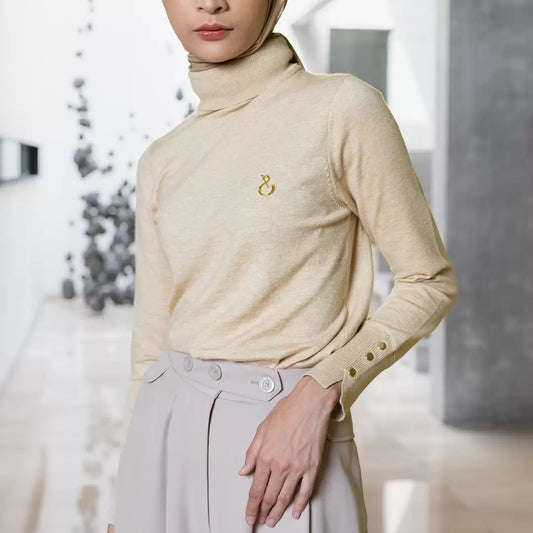 Nafa Turtle Neck Beige Sand