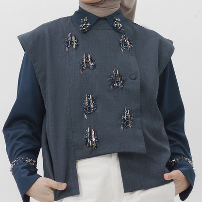 Elvara Vest Dark Grey