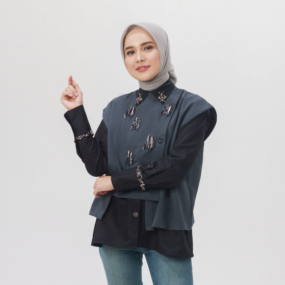 Elvara Vest Dark Grey
