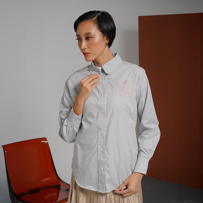 Finqya Top Stripe Quiet Grey