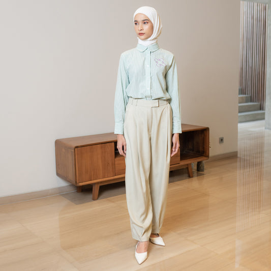Finqya Top Gingham Lichen