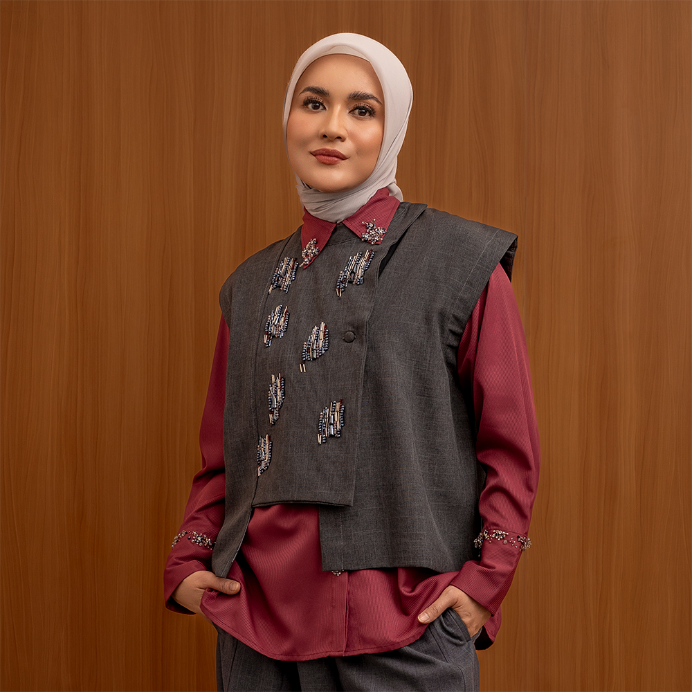 Elvara Vest Dark Grey