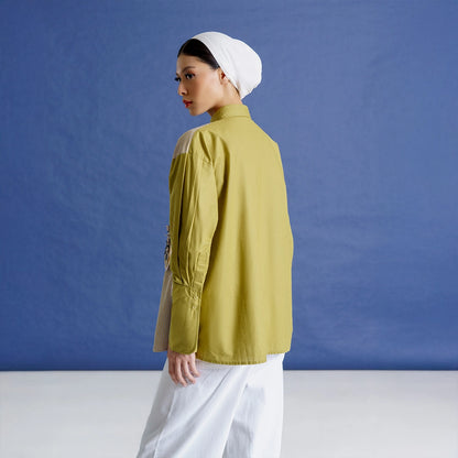 Merryn Top Olive Stripe