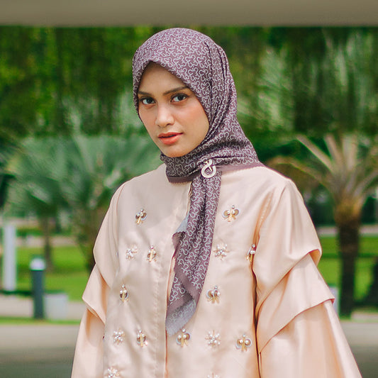 Monogram Scarf Deep Taupe