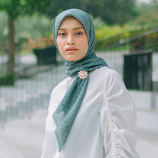 Monogram Scarf Duck Green