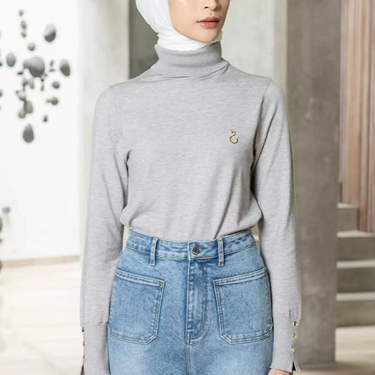 Nafa Turtle Neck Quite Grey