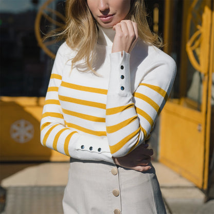 Nafa Turtleneck Stripe Lemon Curry