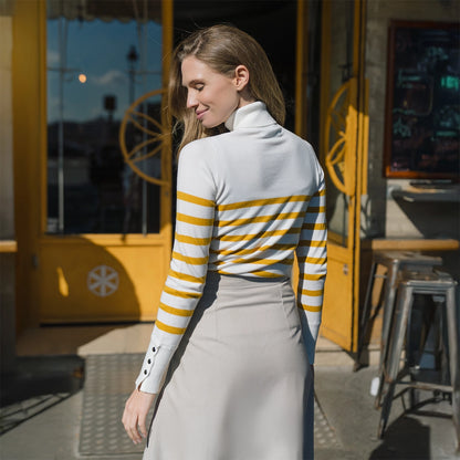 Nafa Turtleneck Stripe Lemon Curry