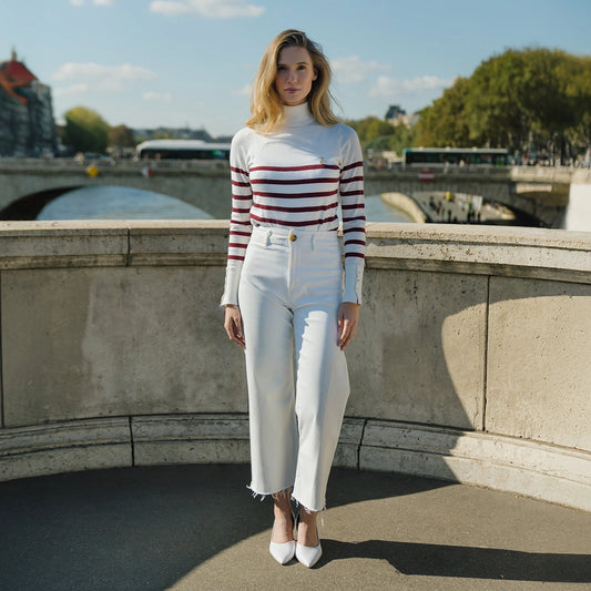 Nafa Turtleneck Stripe Plum