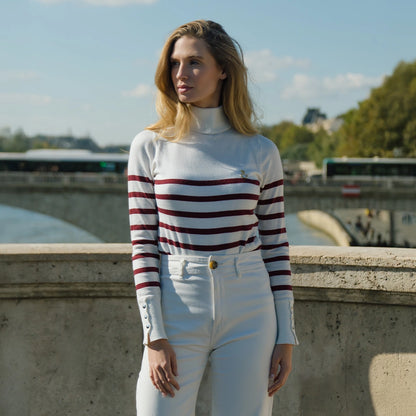 Nafa Turtleneck Stripe Plum